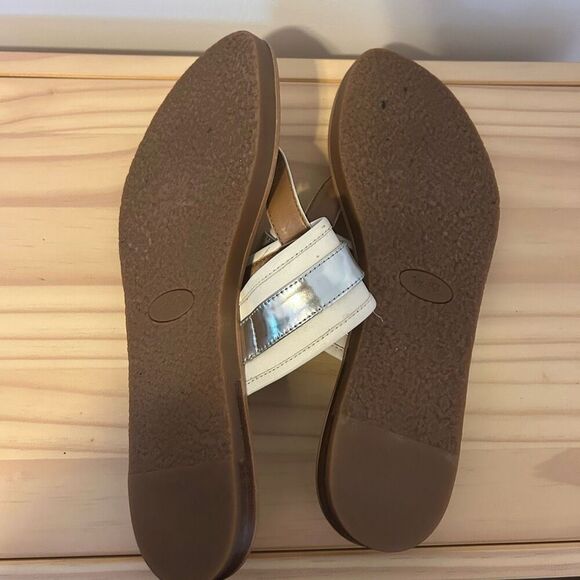 Coach Eileen Turn lock Slide Sandals Flip Flops white Silver Womens Size 9 money - Picture 9 of 12